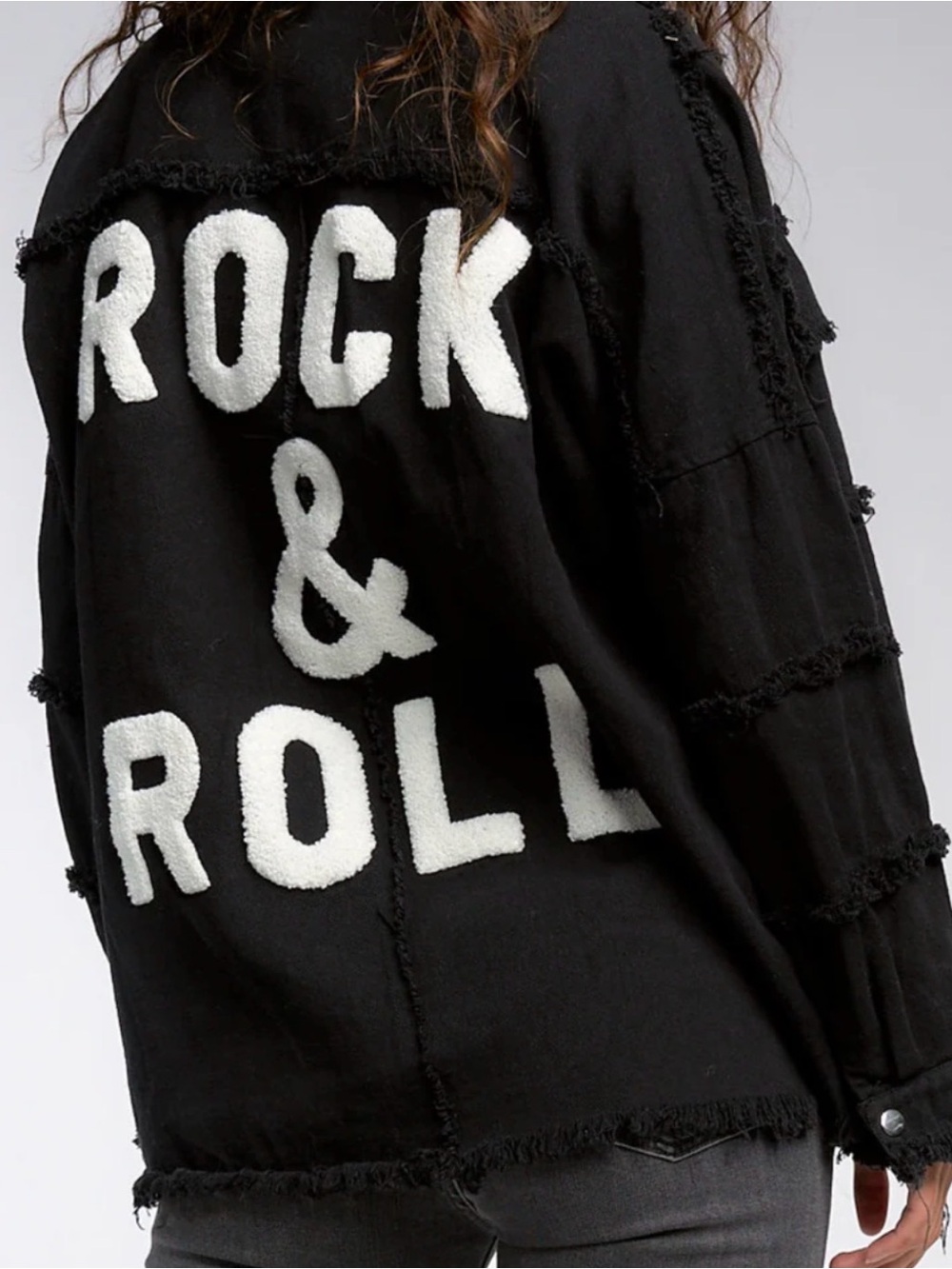 Elan Rock & Roll Oversized Distressed Shacket Jacket Black NWOT Medium